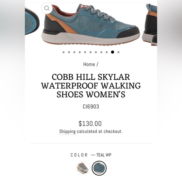 Cobb Hill Skylar Mesh Lace Waterproof Sneaker (Women) - Teal New No Box - Picture 3 of 12
